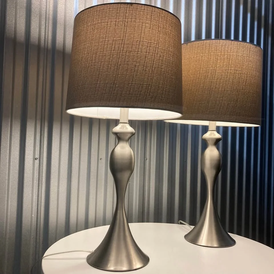Bedroom Lamp With Neutral Fabric Shade