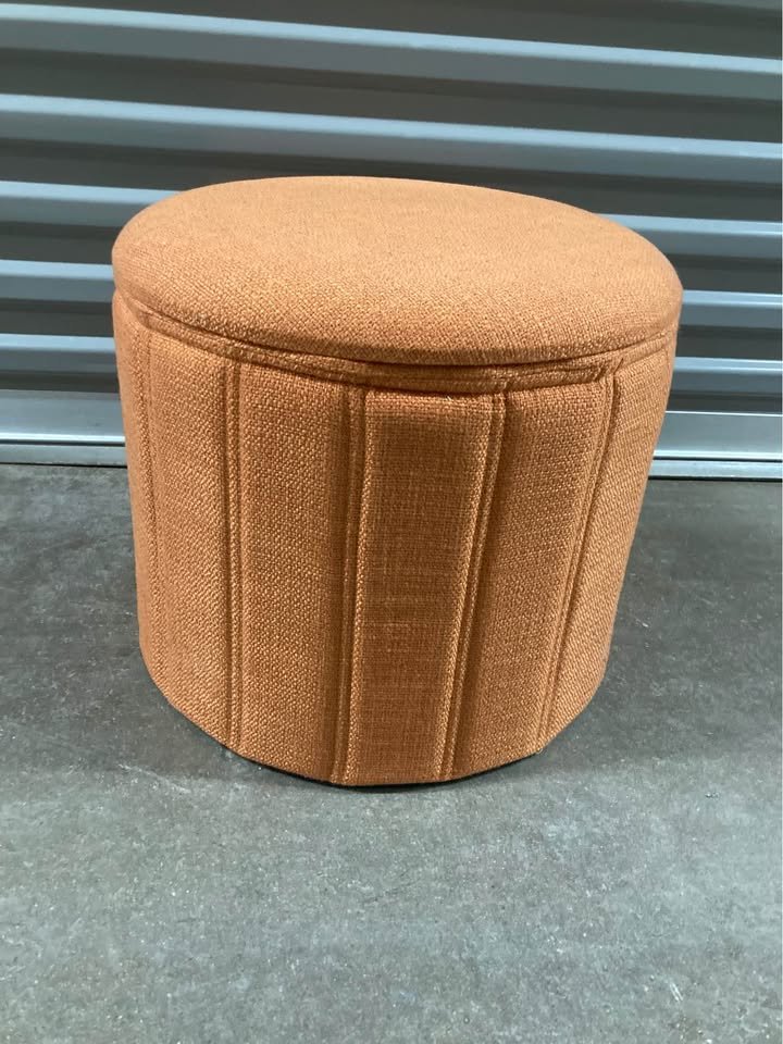 Storage Ottoman (Orange Fabric)