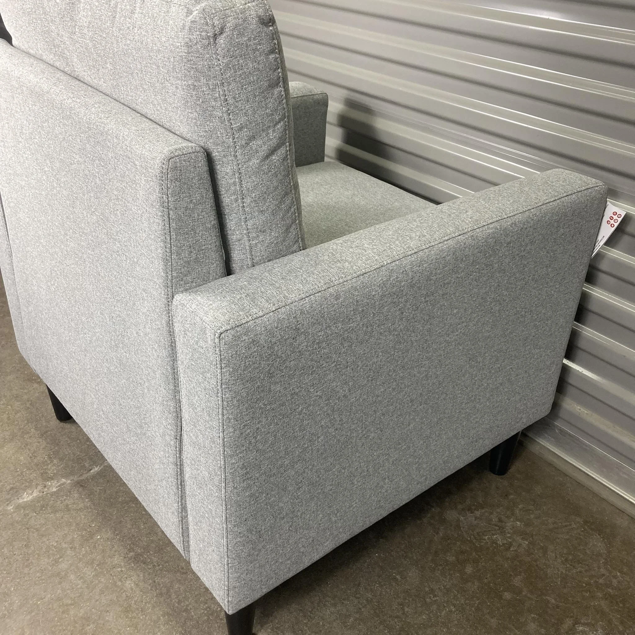 Contemporary Lounge Chair Grey Upholstery