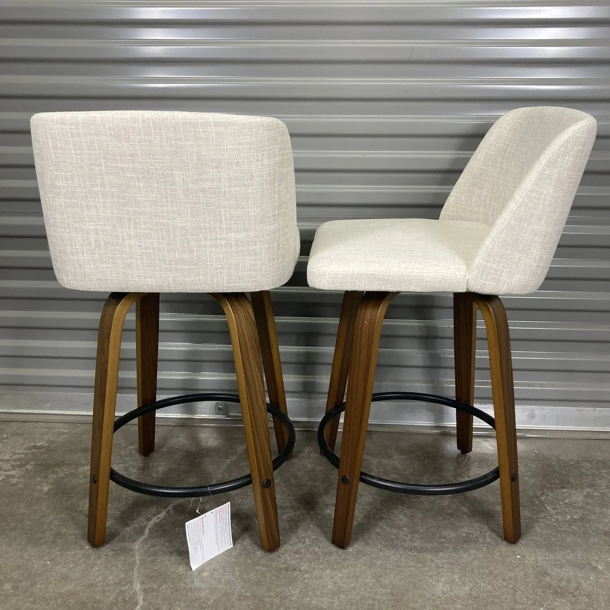 Contemporary Counter Height Stool Cream Finish