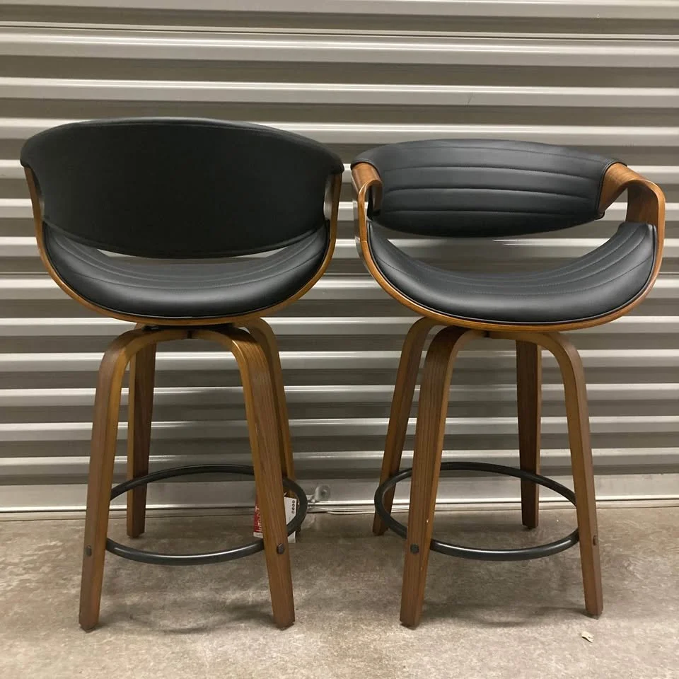 Modern Counter Stool Black Metal Frame