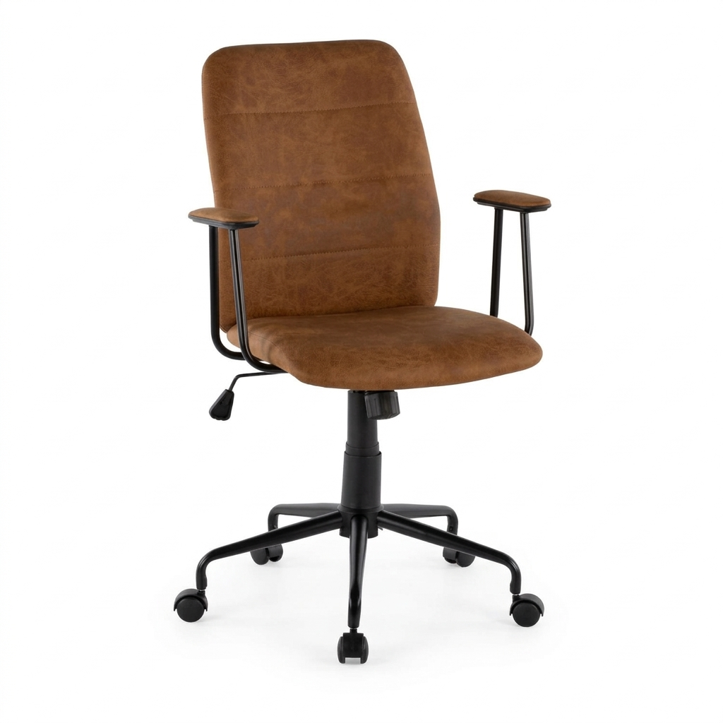 Frederick Office Chair (Brown Faux Leather)