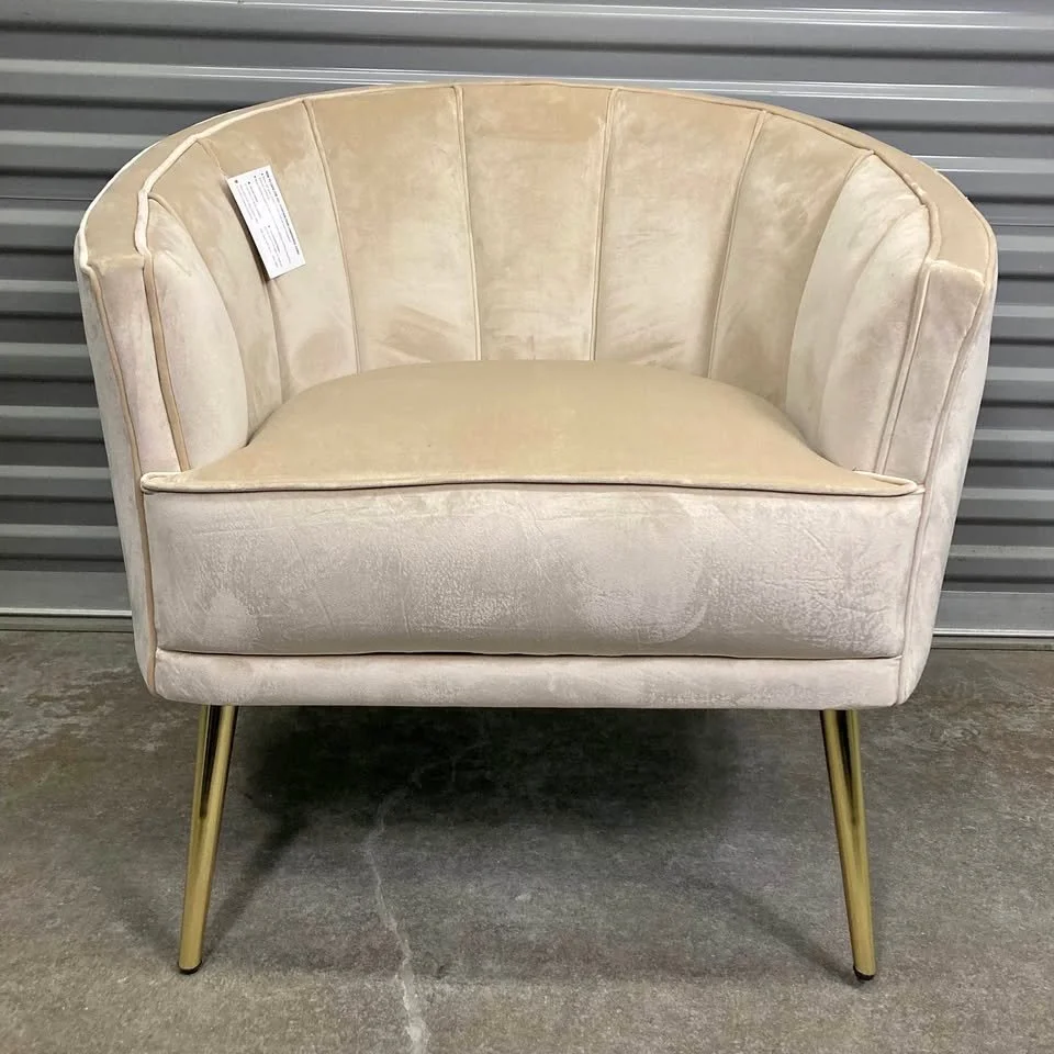 Champagne Velvet Accent Chair