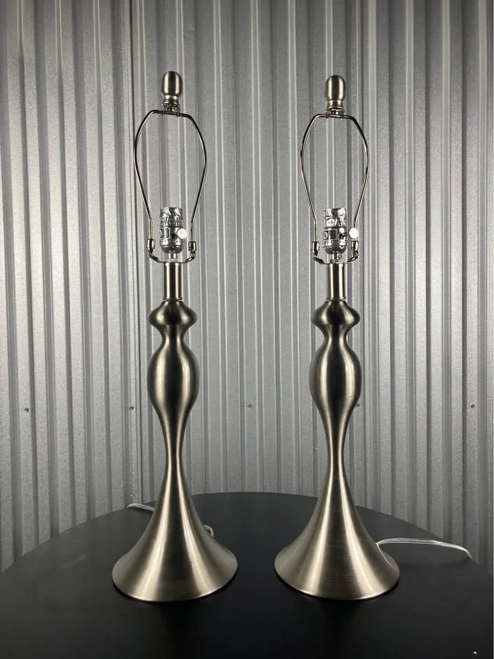 LumiSource modern bedroom lamps brushed nickel base