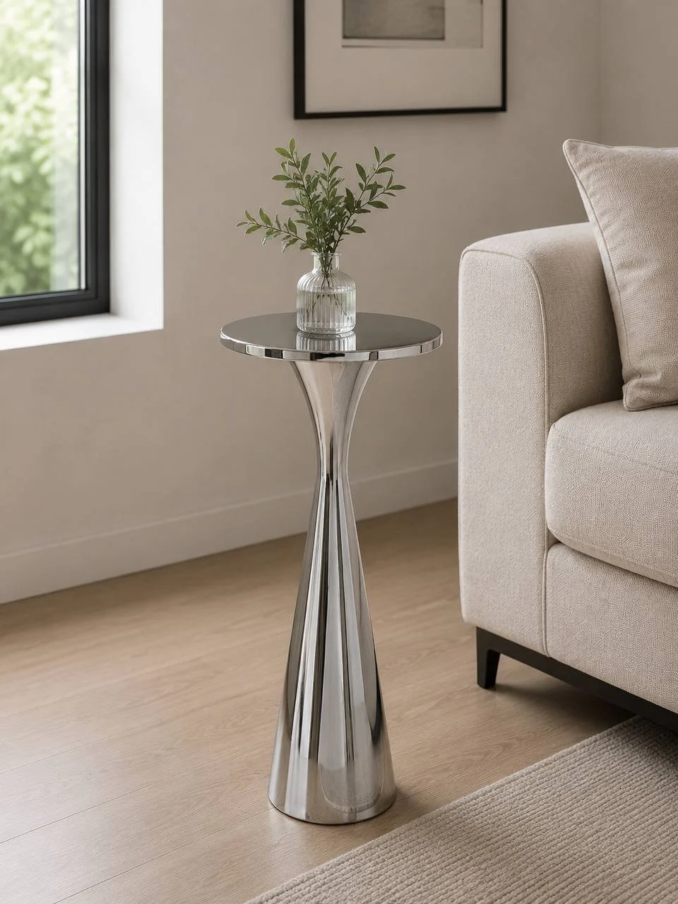 Gemma Metal Side Table (Polished Nickel)