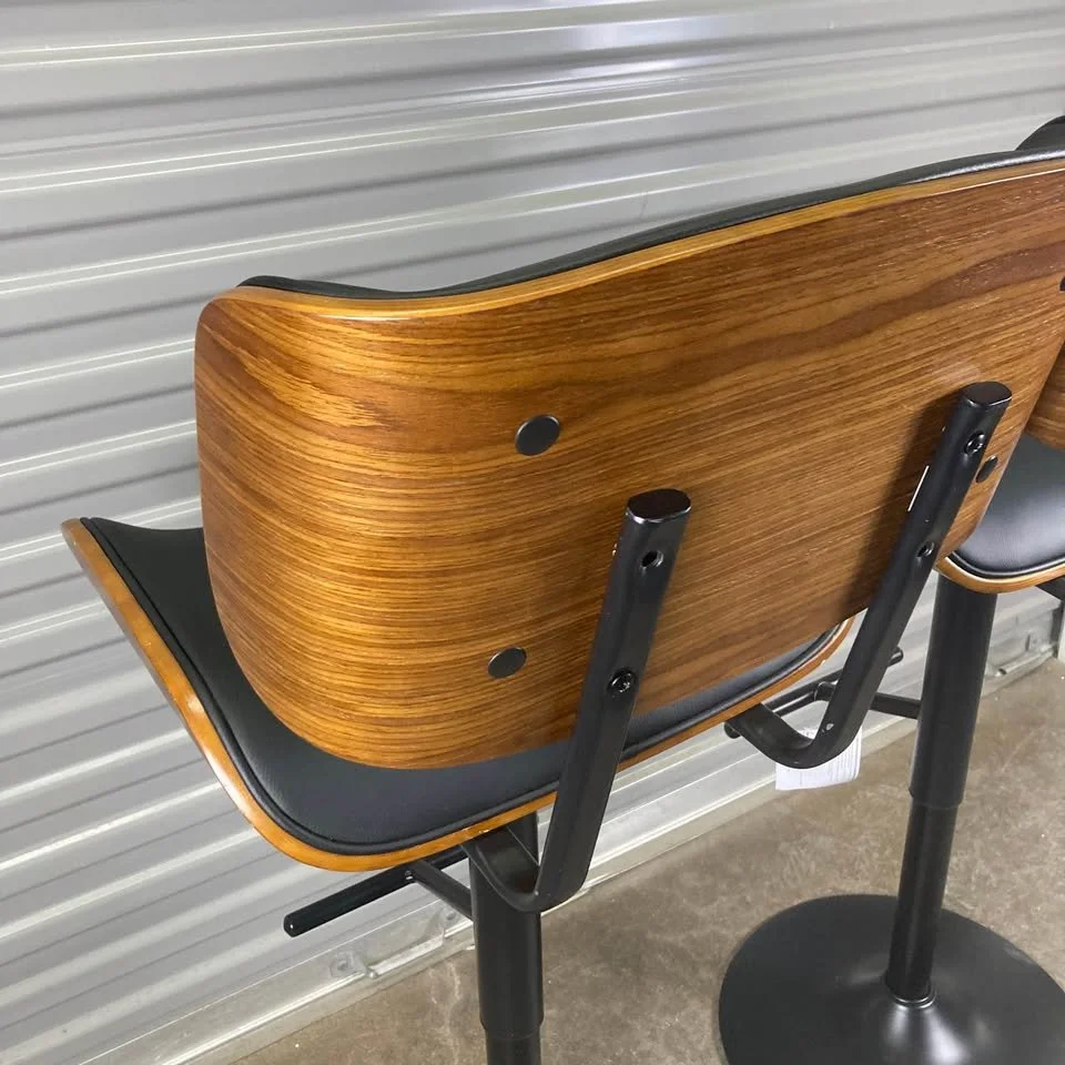 Contemporary Walnut Bar Chairs