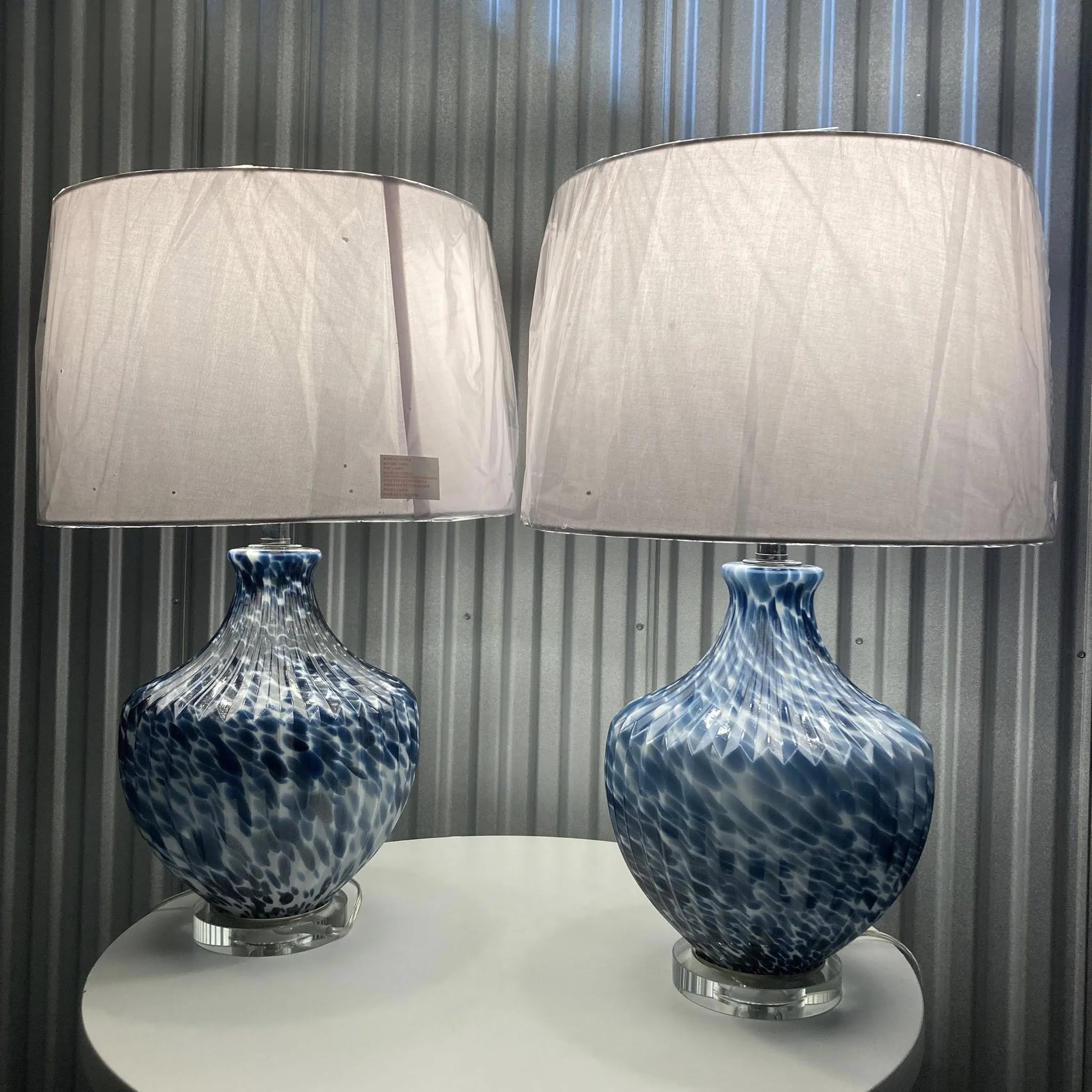 Modern Blue Glass Bedside Lamp