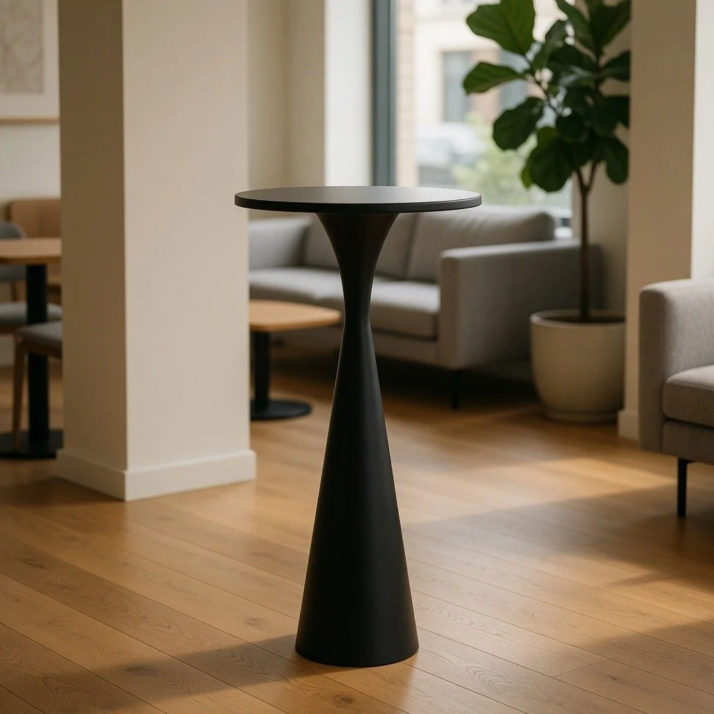 Gemma 22″ Metal Side Table (Matte Black)
