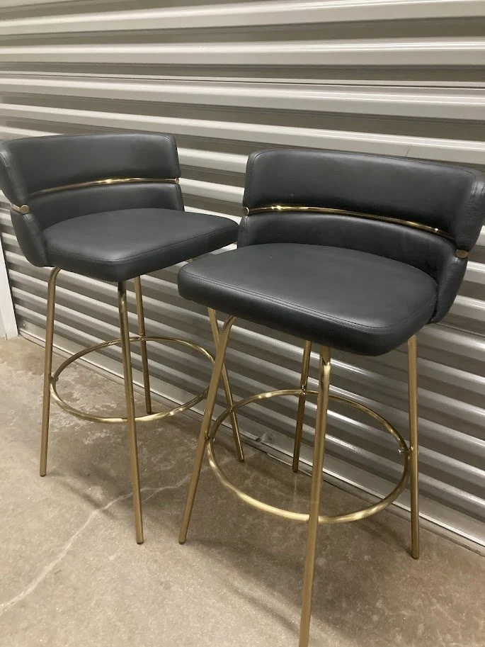 Stylish Bar Stool Gold Metal Finish