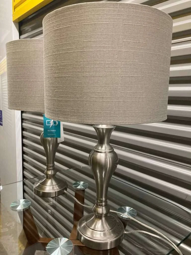 Modern Table Lamp Neutral Fabric Shade