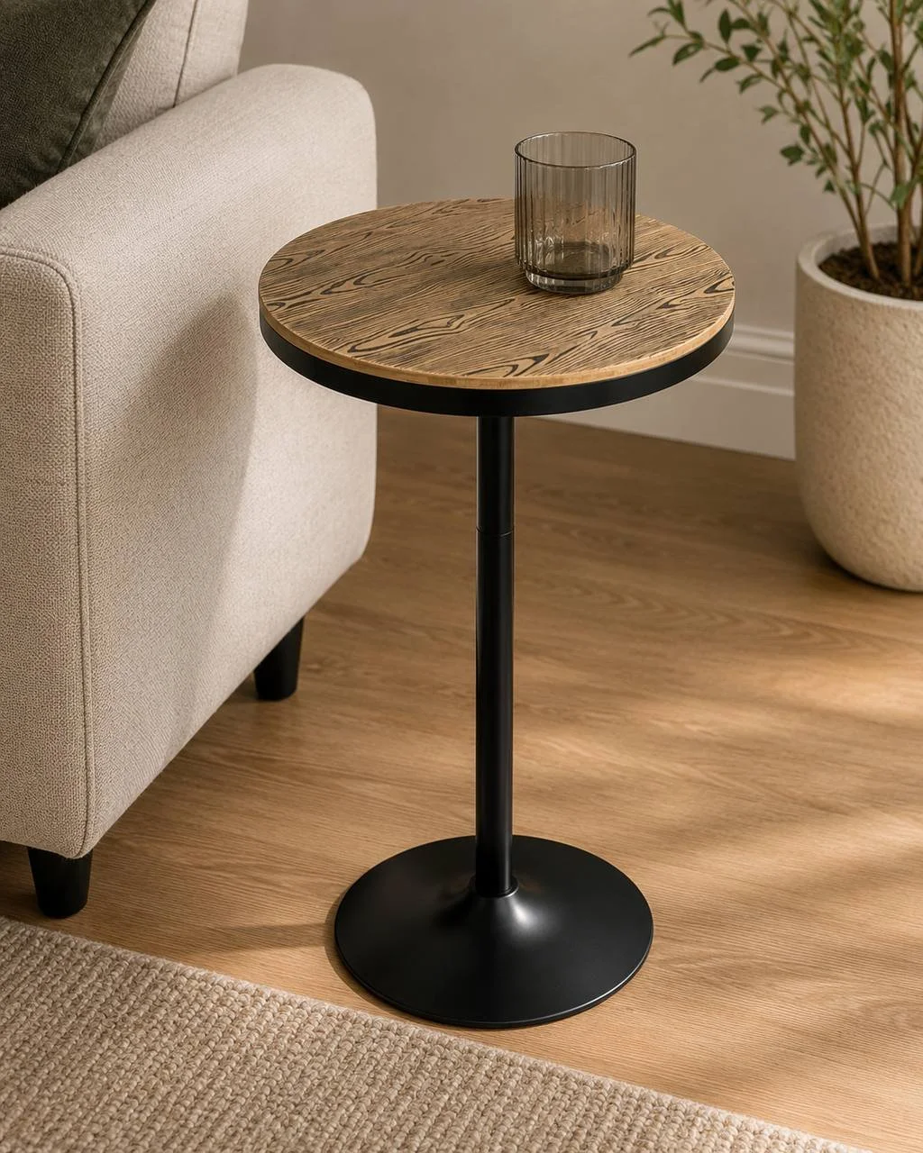 Dakota Bar Table (Black Metal & Bamboo)
