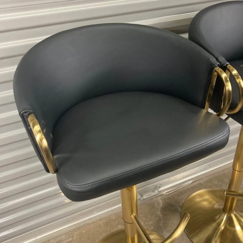 Contemporary Bar Stool Gold Metal Finish