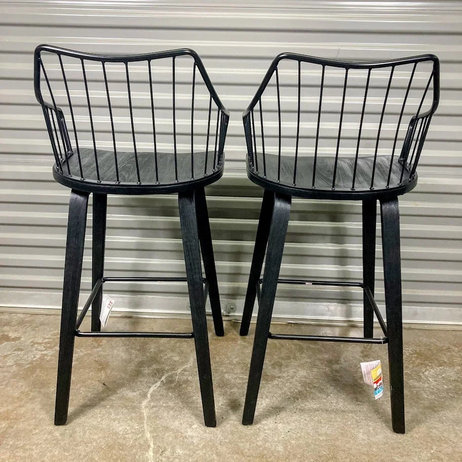 spindle back detail on LumiSource Winston counter stool