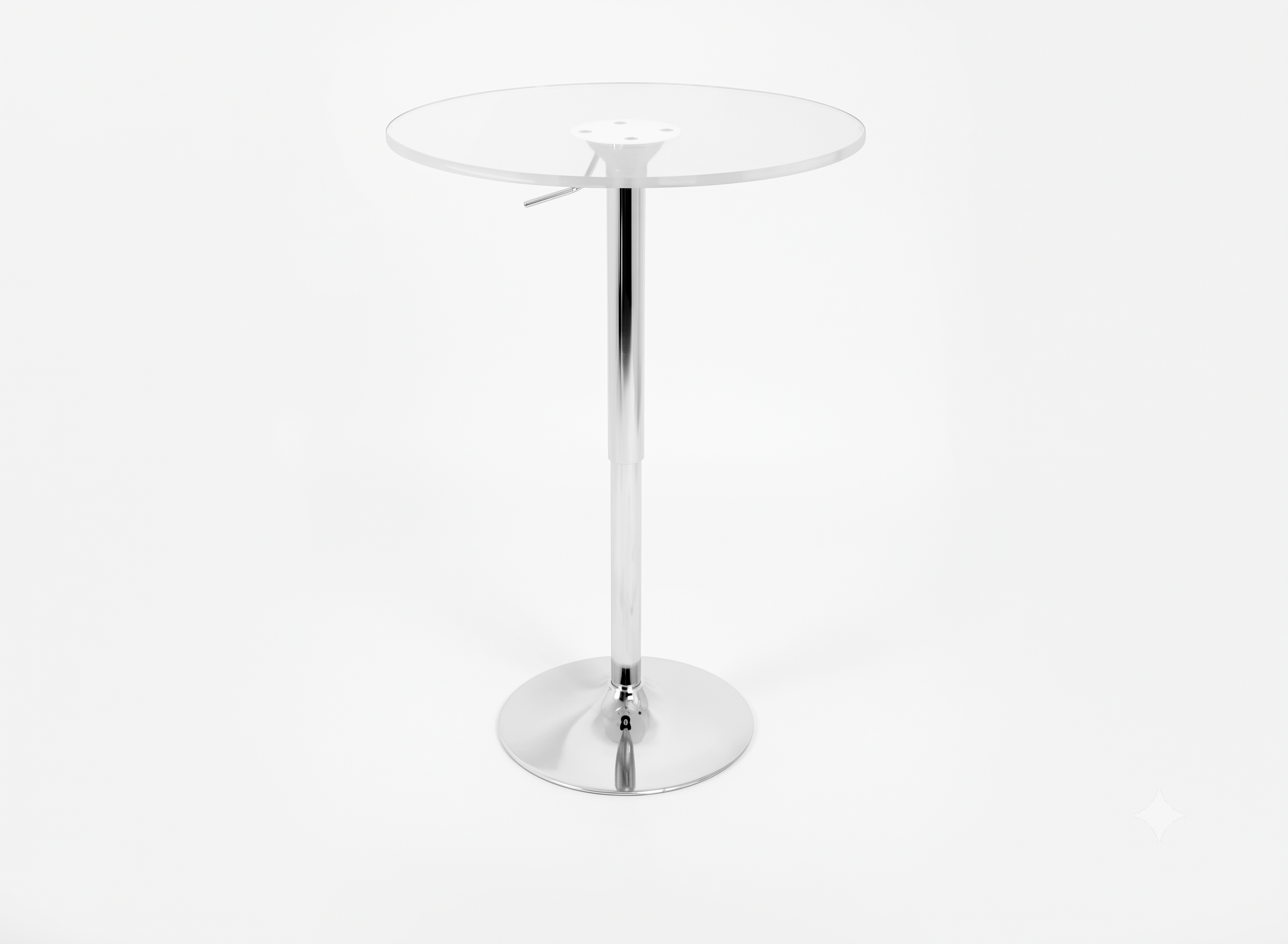 Adjustable Clear Acrylic Bar Table – 23.5" Round Modern Pub Table