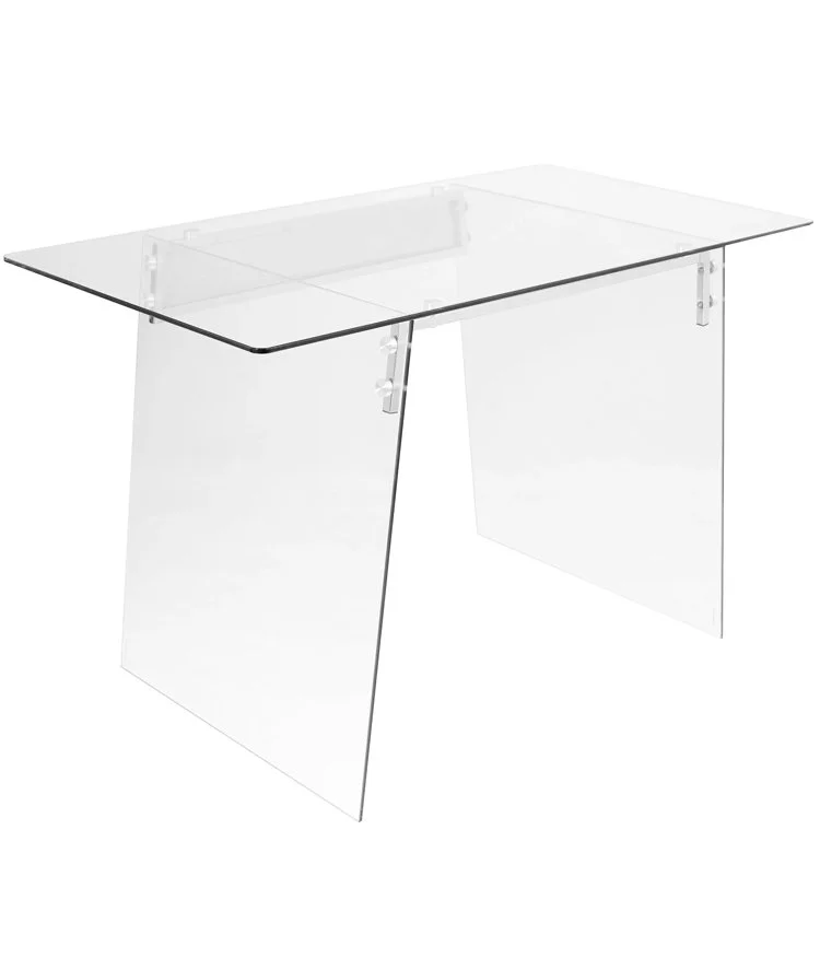 Glacier Contemporary Desk Clear Acrylic