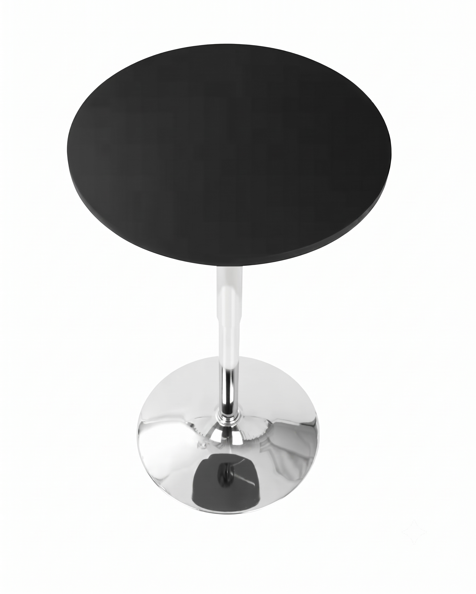 Adjustable Black & Chrome Bar Table – 23.5" Round Modern Pub Table