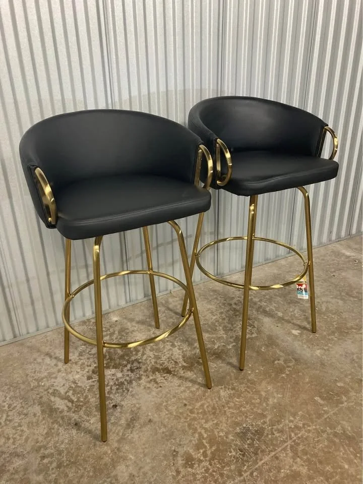 Fixed-Height Bar Stool Black PU