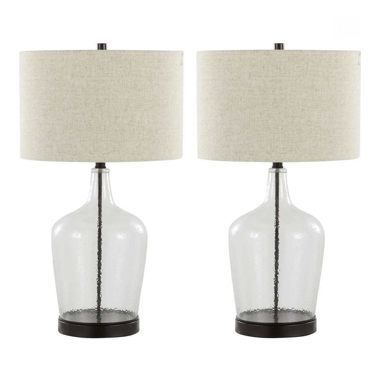 Botella 28" Glass Table Lamp with USB – Set of 2