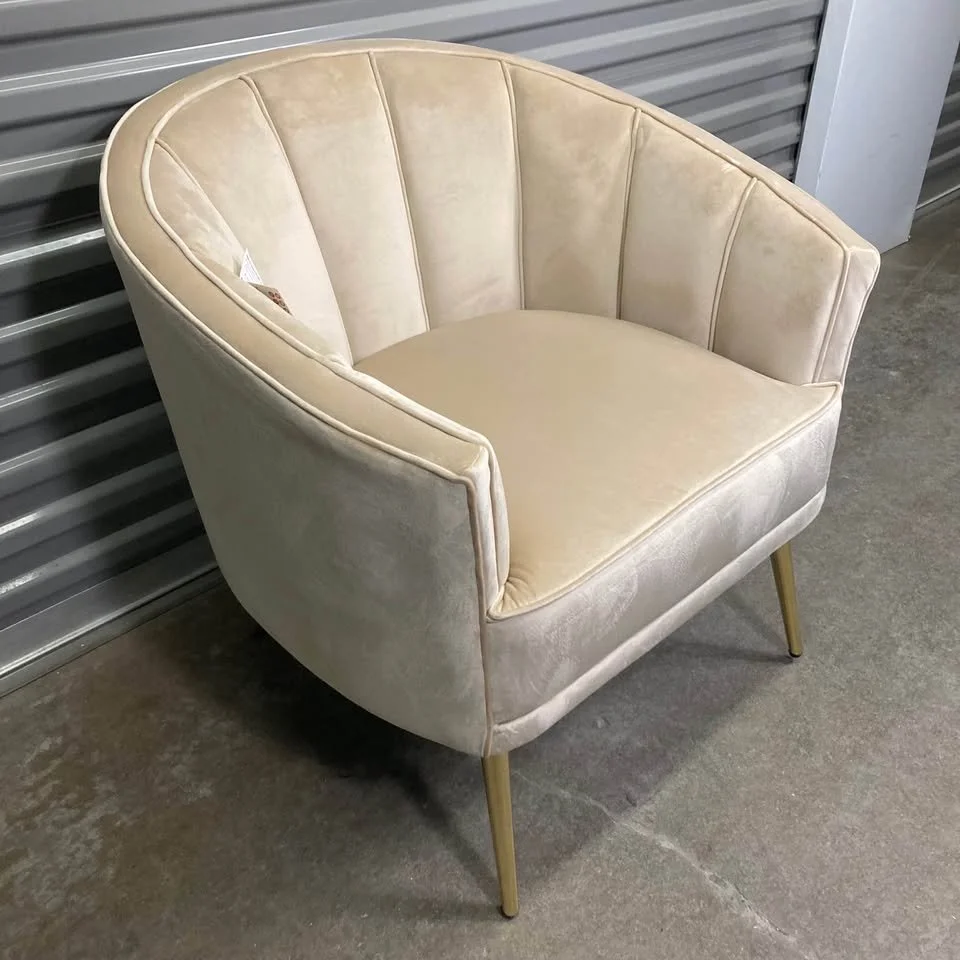 Velvet Accent Chair Champagne With Gold Legs