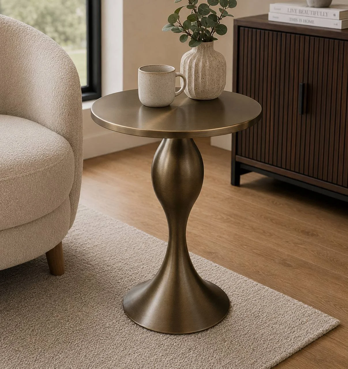 Ashland 24" Metal Accent Table (Matte Golden Bronze)