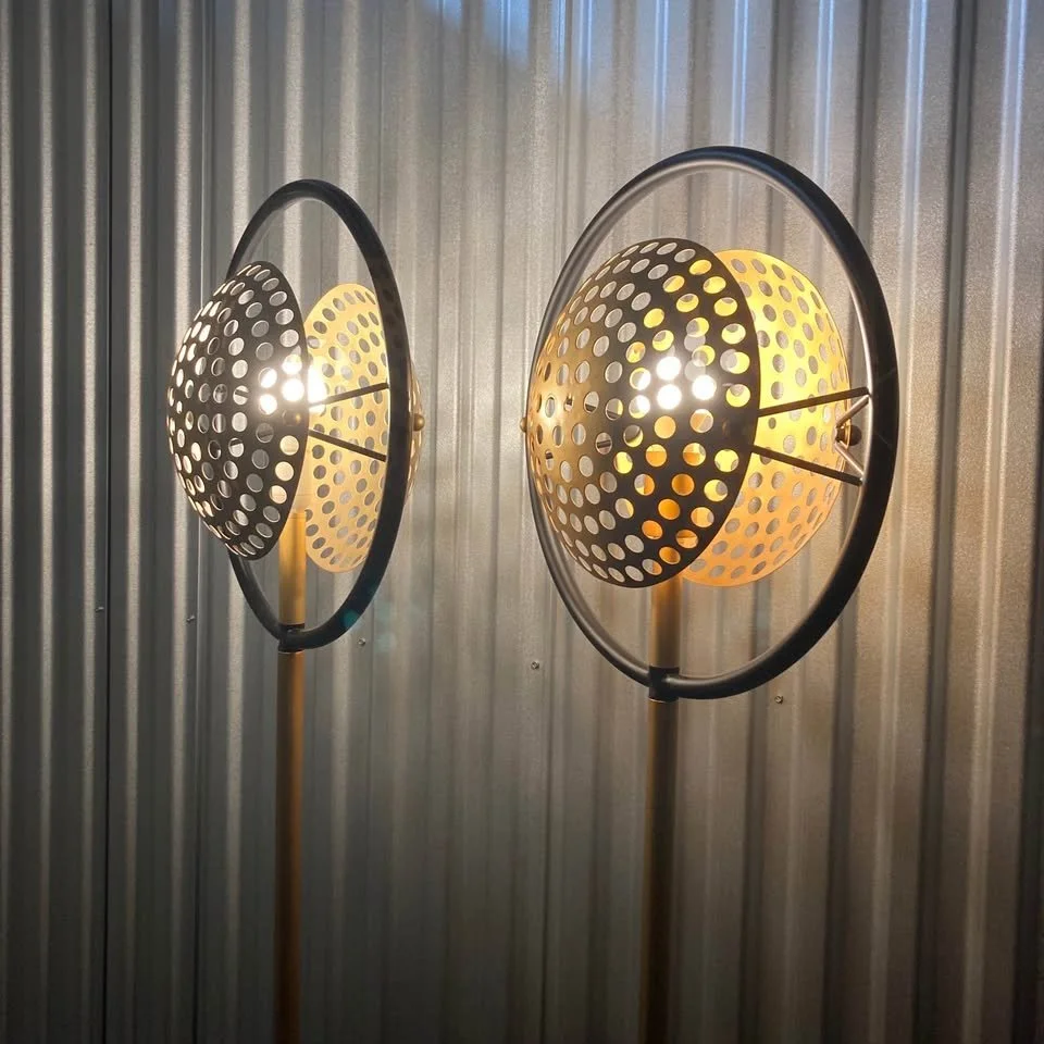 Gold Metal Floor Lamp Modern Style