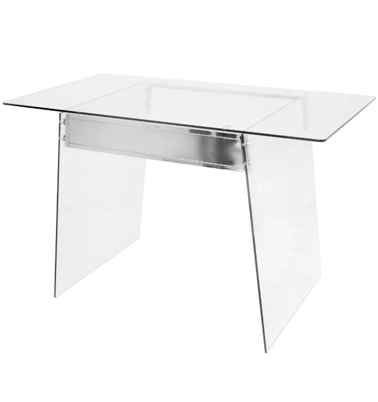 Clear Acrylic Desk Chrome Frame