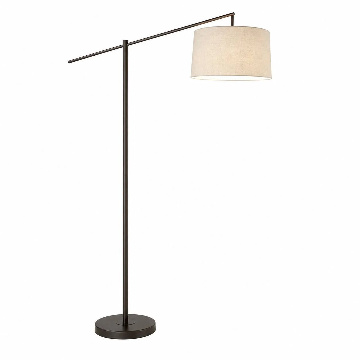 Casper 69” Metal Floor Lamp (Oil Bronze Metal & Natural Linen)