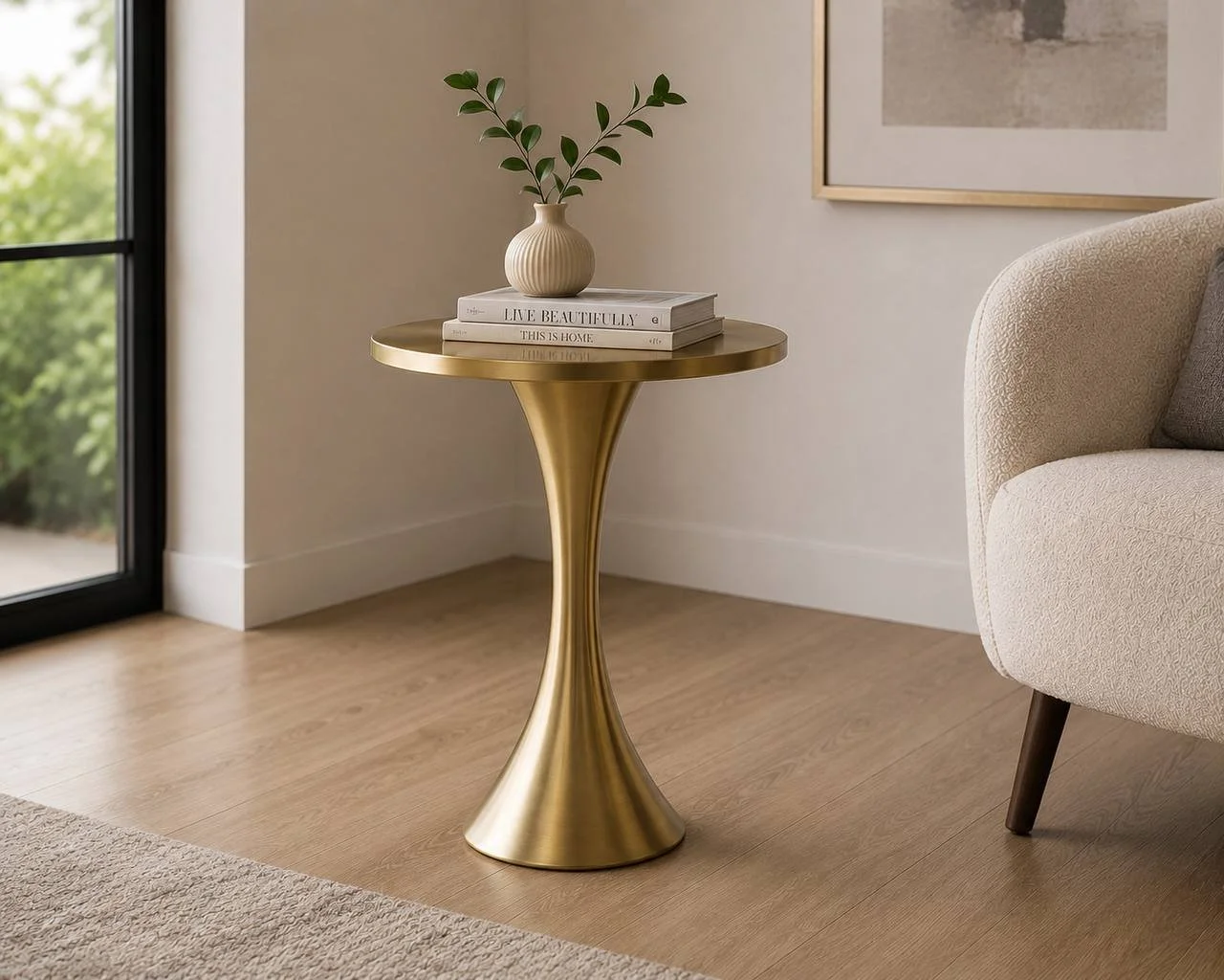 Lenuxe Metal Accent Table (Gold Metal)
