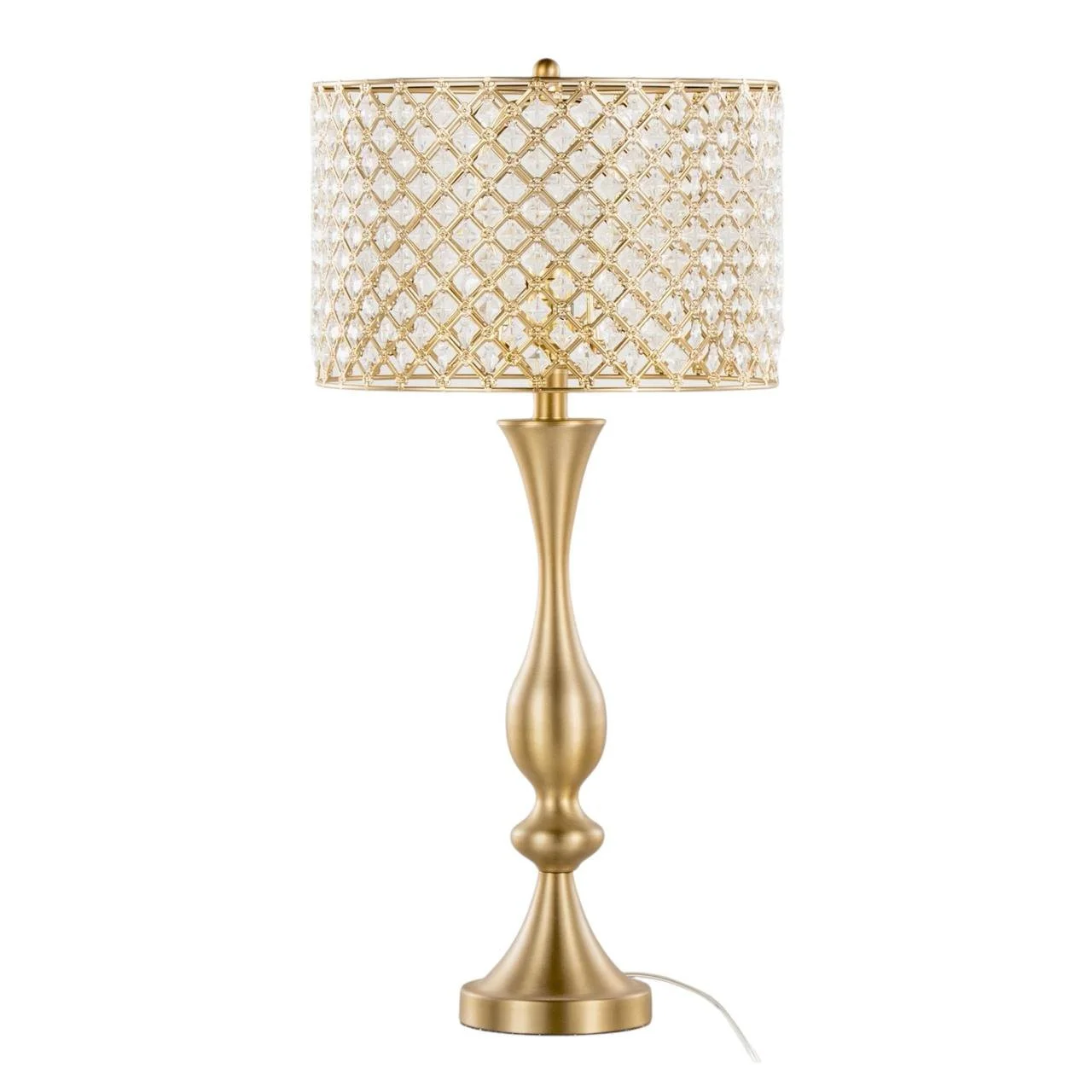 Topaz 27.5" Metal Table Lamp (Gold Metal & Clear Crystal)