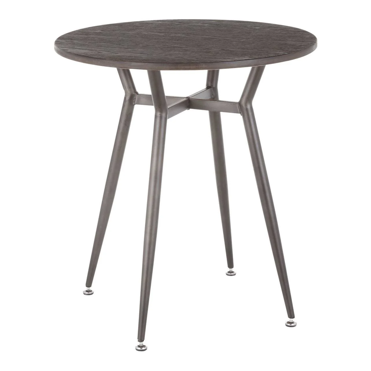 Clara Round Dinette Table (Antique Metal & Espresso Bamboo)