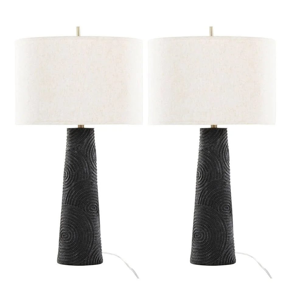 Kona Polyresin Table Lamp Black