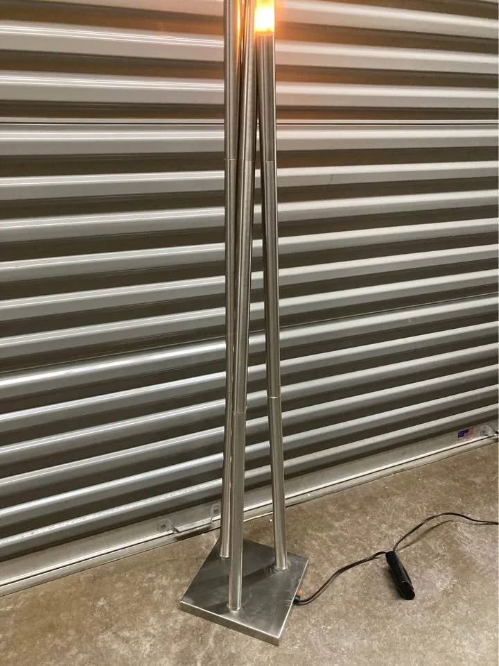 Contemporary Floor Lamp Brushed Silver