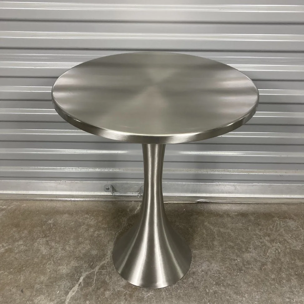 Lenuxe Metal Accent Table (Brushed Nickel)