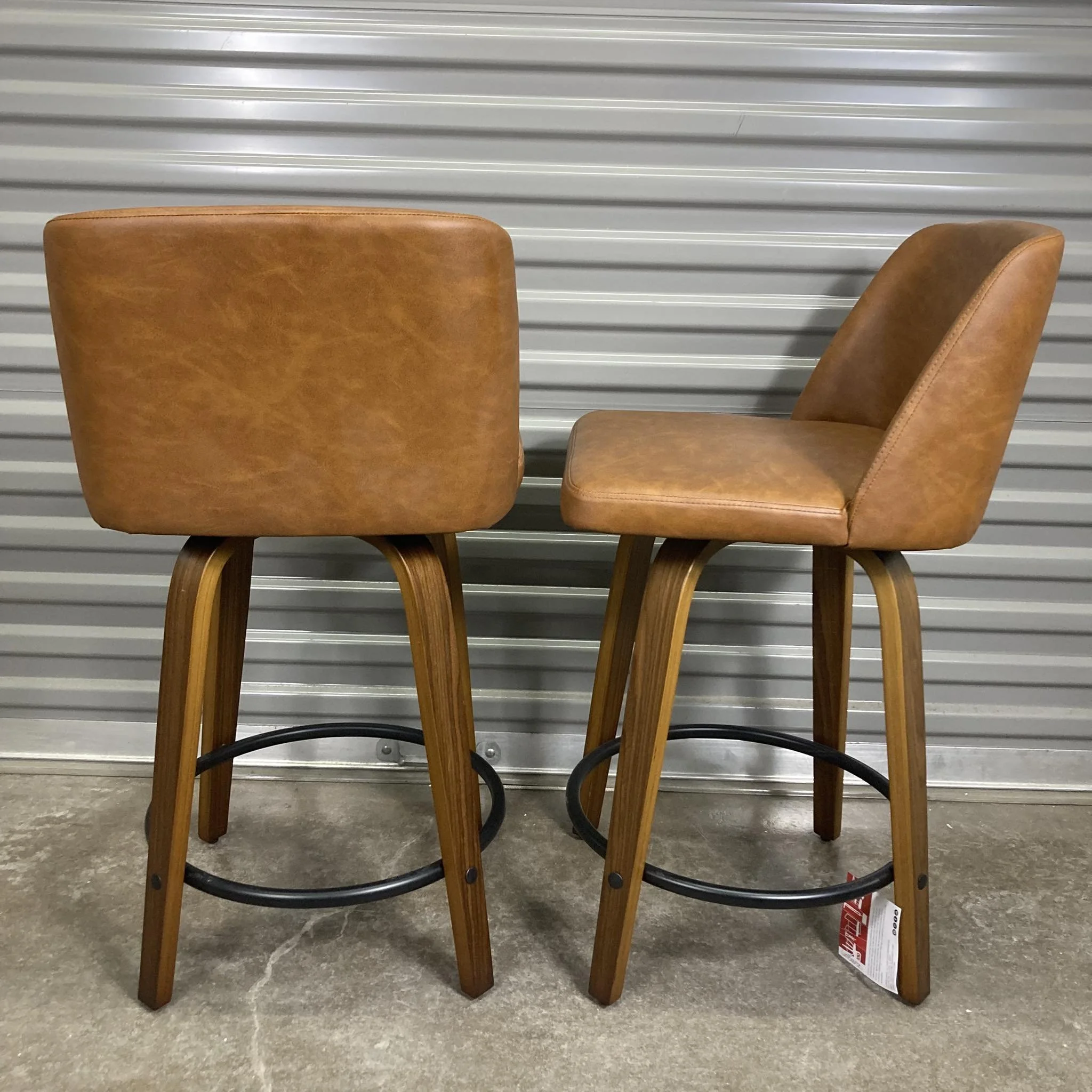 Mid Century Modern Counter Stool Camel Seat