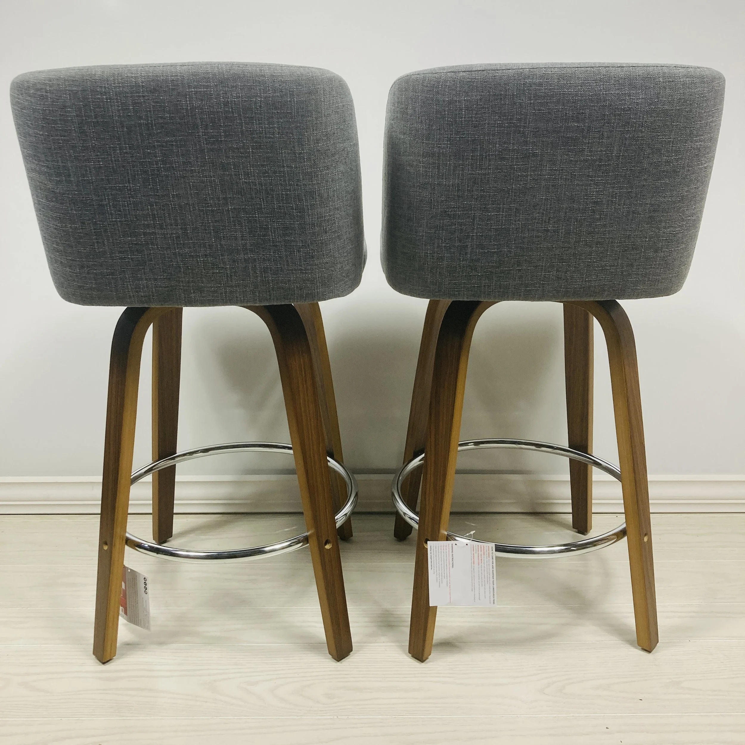 toriano-bar-counter-stool-24-25-26-inch-grey-fabric-walnut-wood-chrome-footrest-set-of-2-back-view.JPG