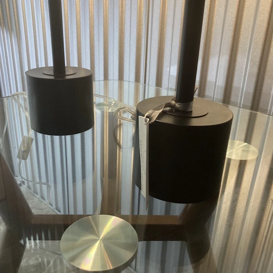 black metal base table lamps with decorative mesh shade