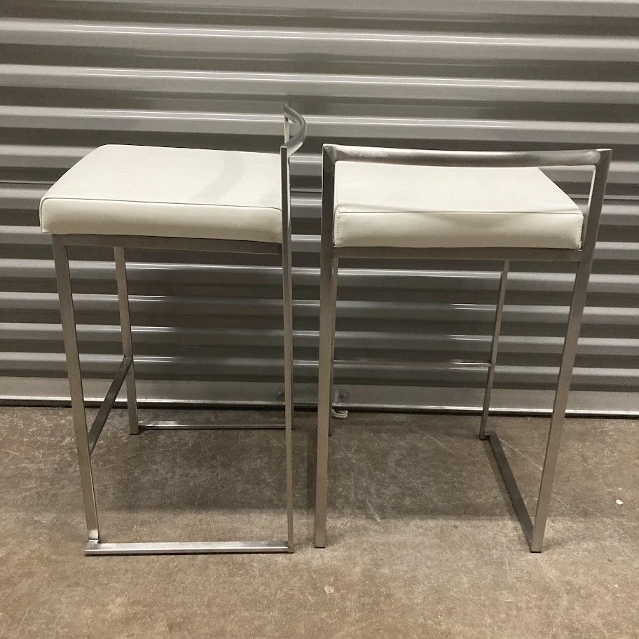 set of two LumiSource Fuji white counter height bar stools
