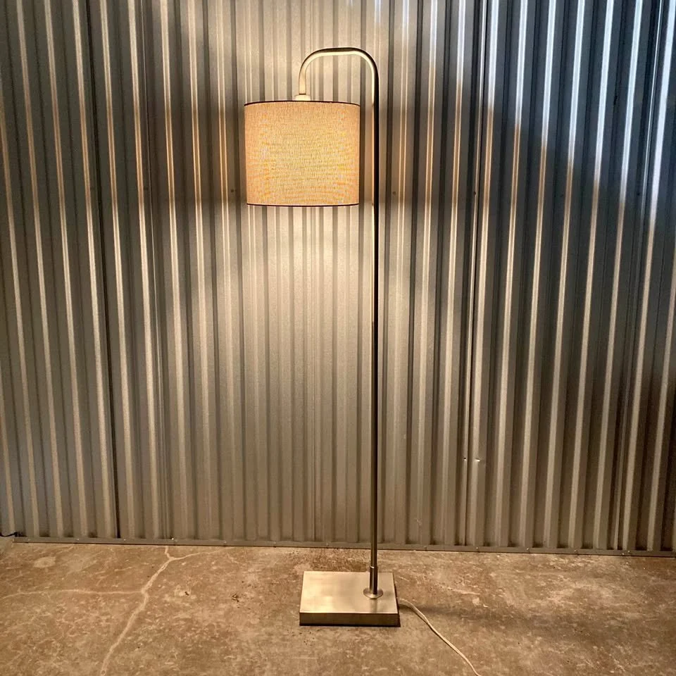 Hudson Brushed Nickel Arc Floor Lamp – 61″