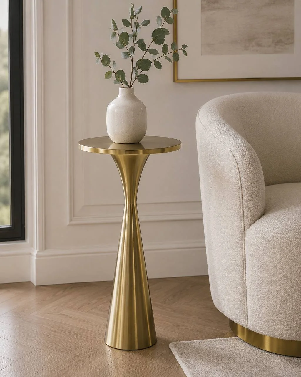 Gemma 22" Metal Side Table (Modern Brass)