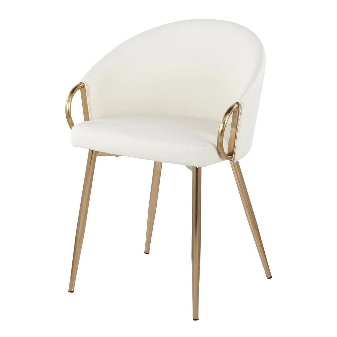 Claire Chair (Gold Metal & White PU)