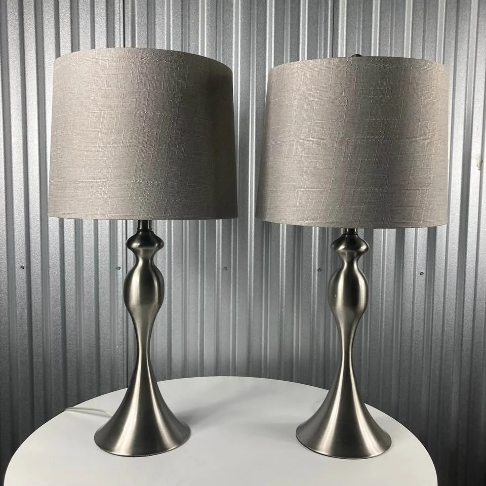 Modern Brushed Nickel Table Lamp