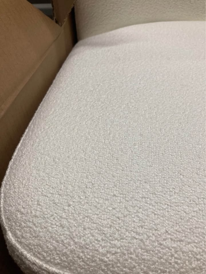 Black Metal Chair White Sherpa Upholstery