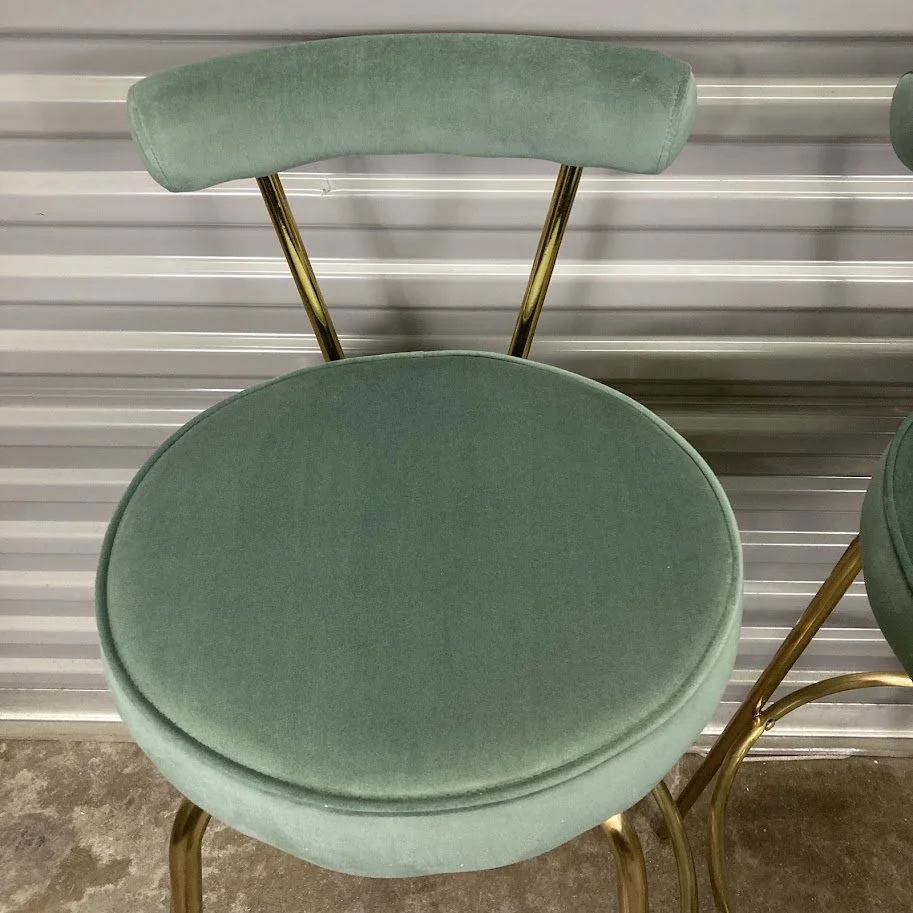 Contemporary Bar Stool Gold Metal Finish