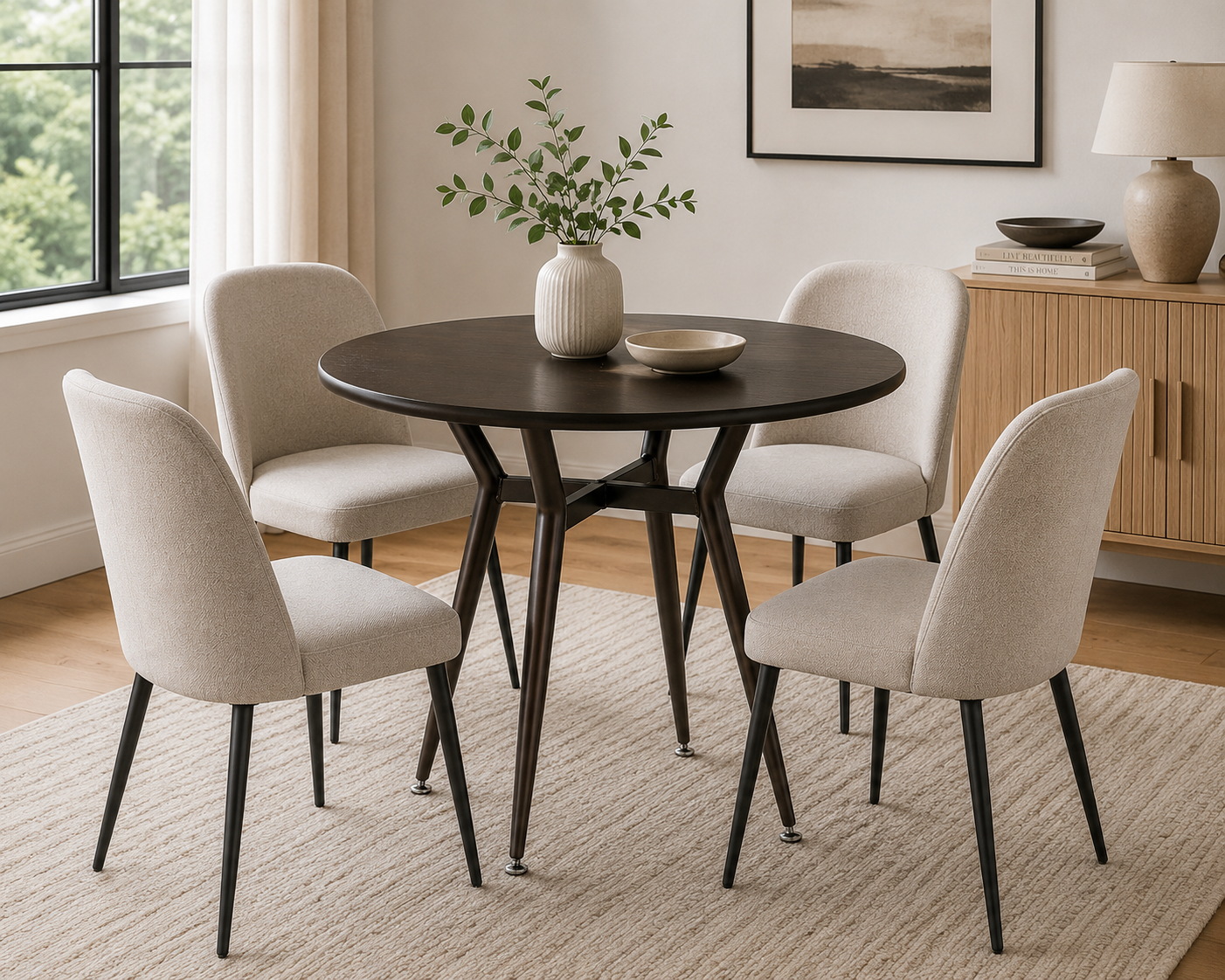 Antique Metal Round Dinette Table – Seats 4