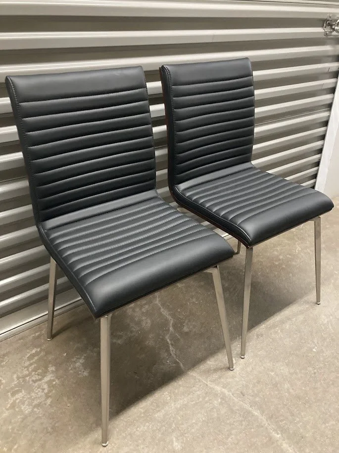 Swivel Dining Chair Black Faux Leather