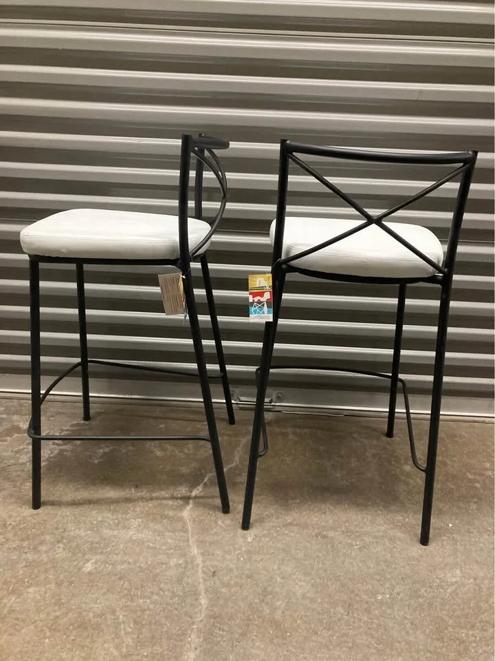 Modern Bar Stool Faux Leather Upholstery