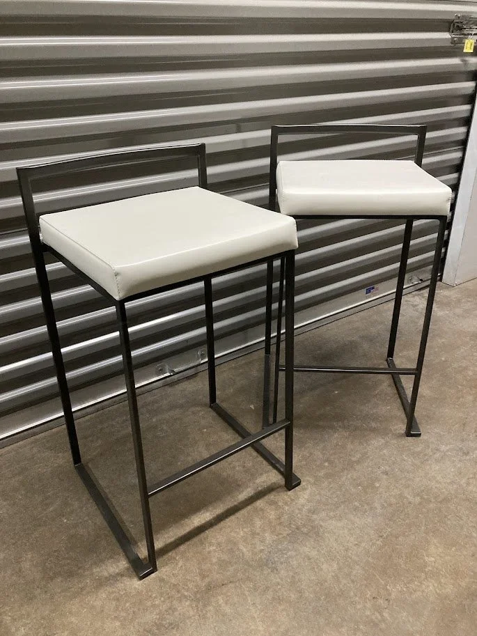 26 Inch Counter Stool With Antique Metal Frame