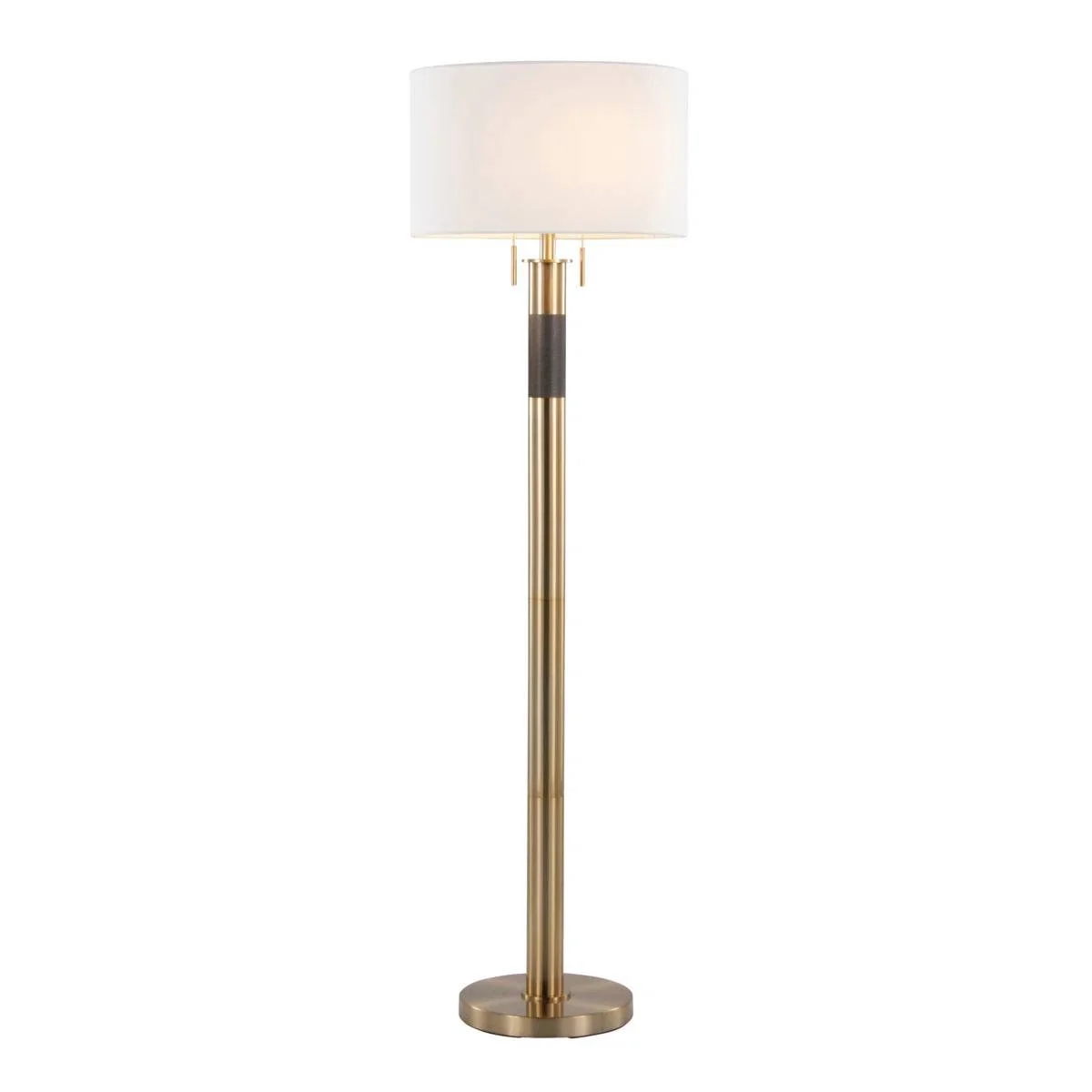 Trophy 62" Glam Floor Lamp – Gold Metal & White Linen Shade