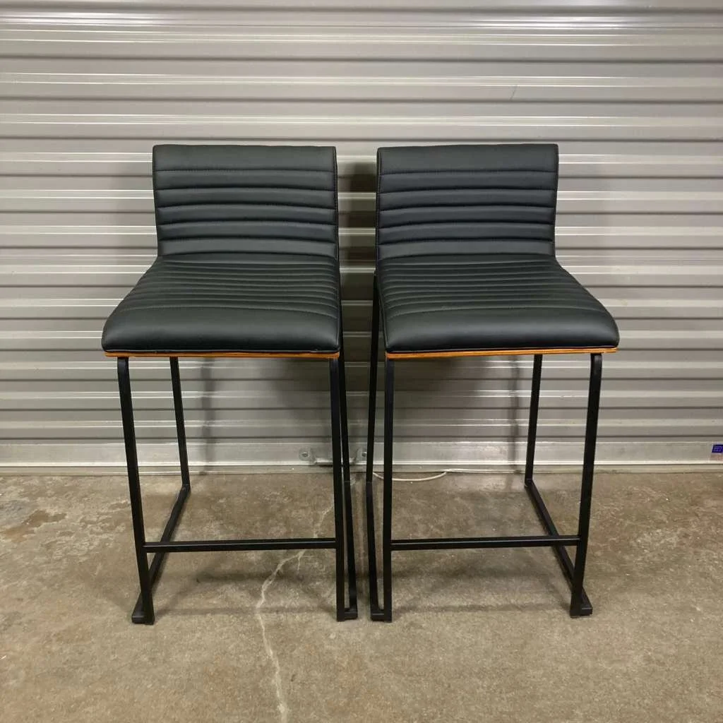 Modern Black Counter Stools – Set of 2
