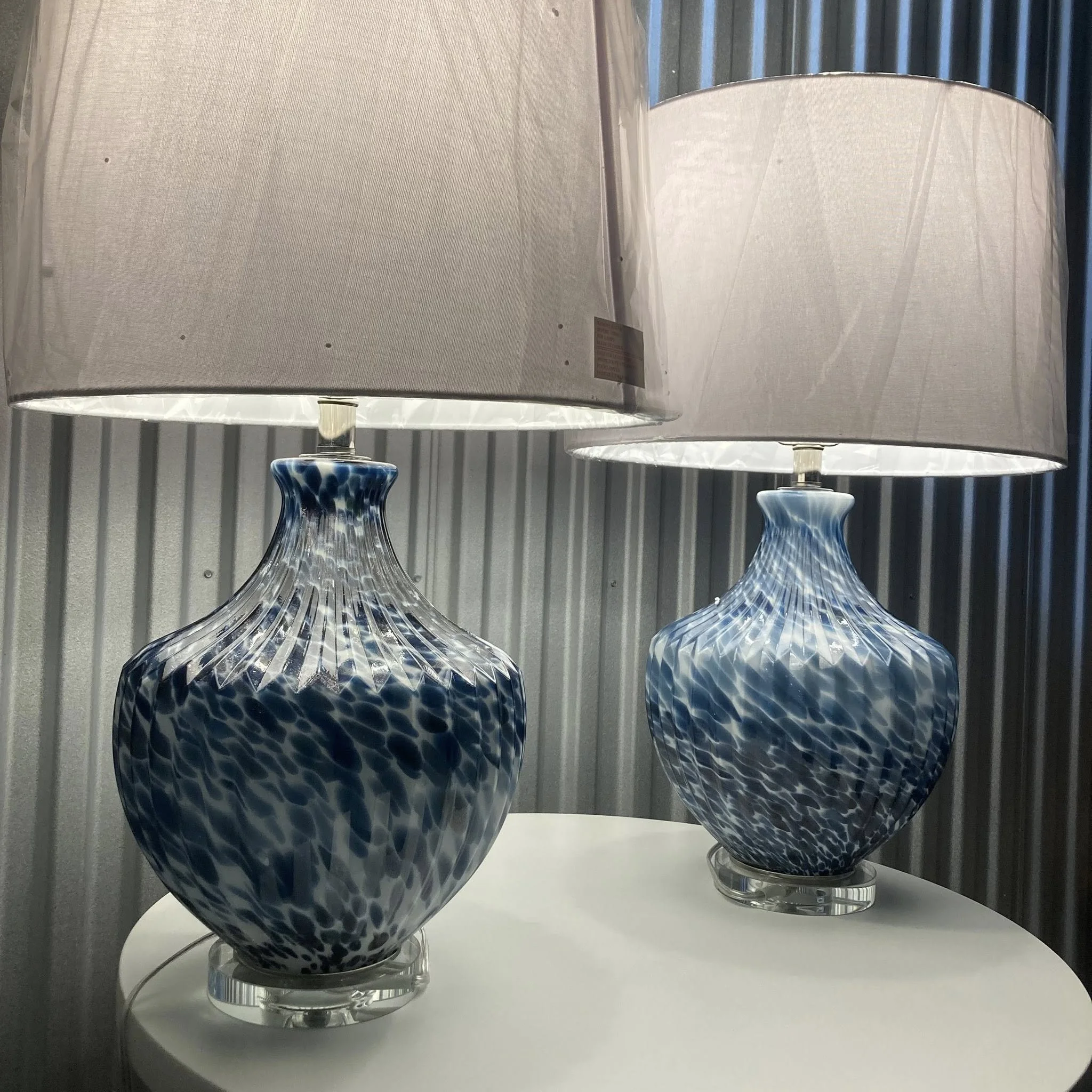 Decorative Blue Glass Table Lamp